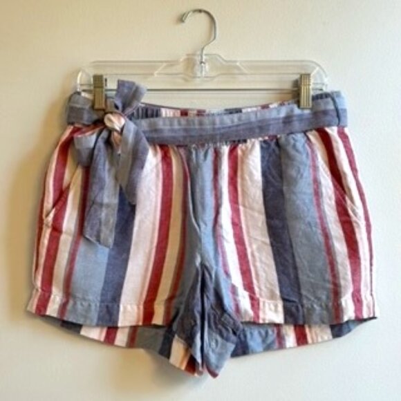 LOFT Pants - Loft Red, White, and Blue Striped Shorts, Size Small